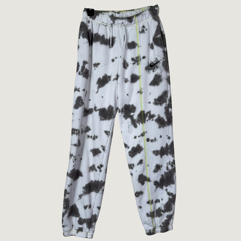 Nike Sportswear Fleece Tie-Dye Jogger Womens XS White Gray DM6363-029 Pants